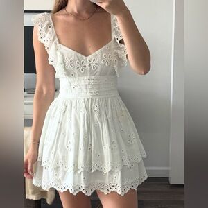 For Love And Lemons White Eyelet Mini Dress